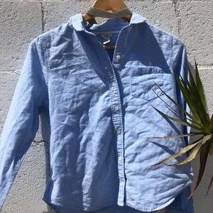 Blue denim button down